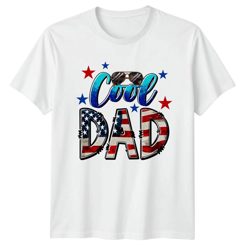Cool Dad American Flag Sunglasses Fathers Day TShirt S