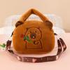 Plush Capybara Capybara Plush Handbag Large Capacity Cartoon Shoulder Bag  Female Lady Girl