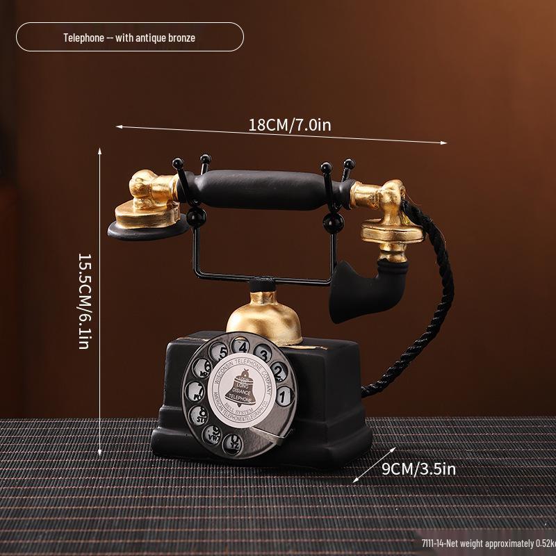 Европейский ретро телефон фигурка модель для кинореквизита и декора бара