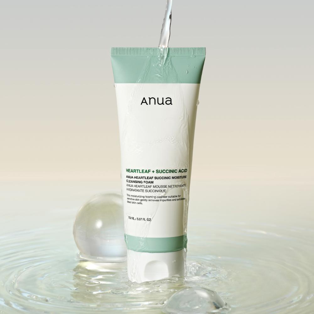 Anua Heartleaf Succinic Acid Moisture Cleansing Foam 150ml – Gentle Cleansing, Heartleaf Care, Korean