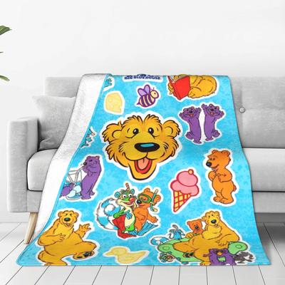 Bear In the Big Blue House Blanket Cover Fleece Cartoon Ojo Tutter Lightweight Thin Throw Blanket Outdoor Car Sofa Couch Quilt