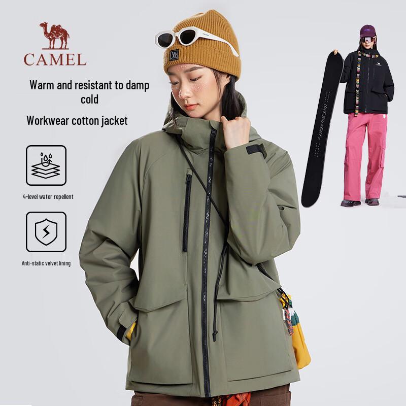 Camel Women s Winter Hooded Padded Workwear Jacket M34CAEC735 XL