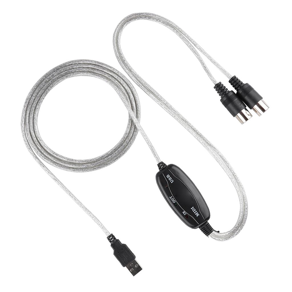 MIDI to USB Cable Converter MIDI Interface Adapter Cord Keyboard Music Editing Line