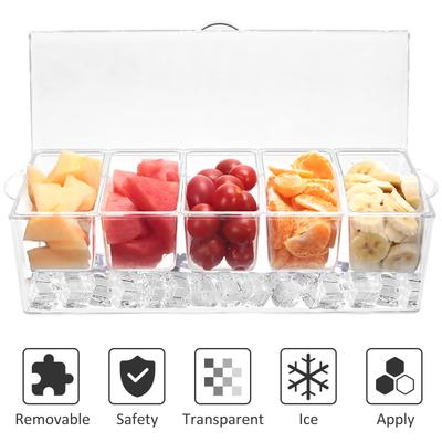 Gewürzaufbewahrungsbox Herausnehmbar Klar Kristall Acryl Küchen Kühlbehälter Salz Zucker Spender mit Löffeldeckel