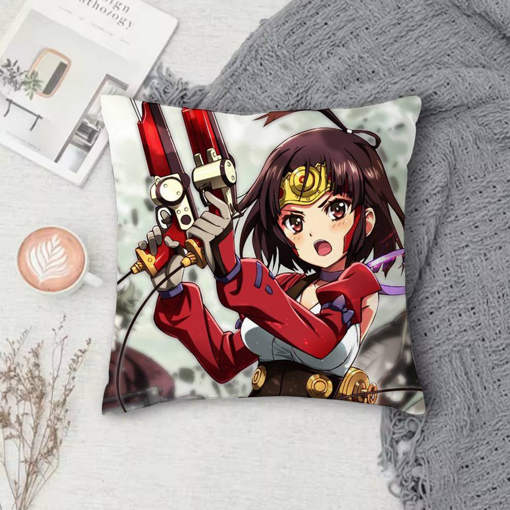 K-Kabaneri Of The Iron Fortress Double-Sided Printed Square Decorative Cushion Cover For Sofa Living Room Home Decor