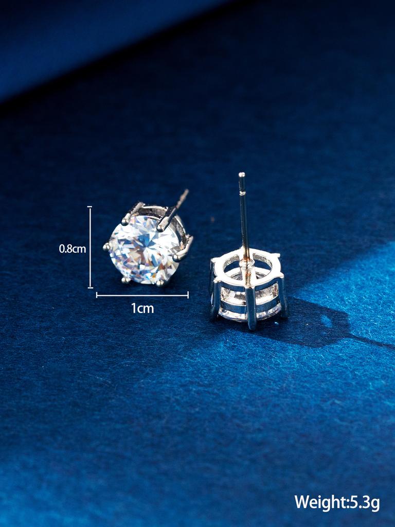 Simple and Elegant Women's Zircon Stud Earrings Niche High-end Earrings Cross-border Trade Export Earrings Fashionable Small Earrings