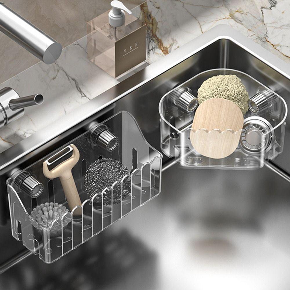 Strainer Suction Cup Sink Rack Plastics Multifunctional Kitchen Sponge Rack Household Reusable Filter Basket Kitchen Supplies