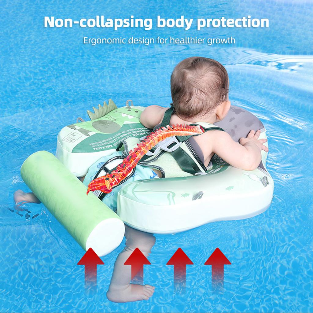 Baby Swim Non-inflatable Baby Swimming Watertight Kids Swim Trainer for 3-24 Months Baby Boys Girls Infant Pool with Sun Canopy