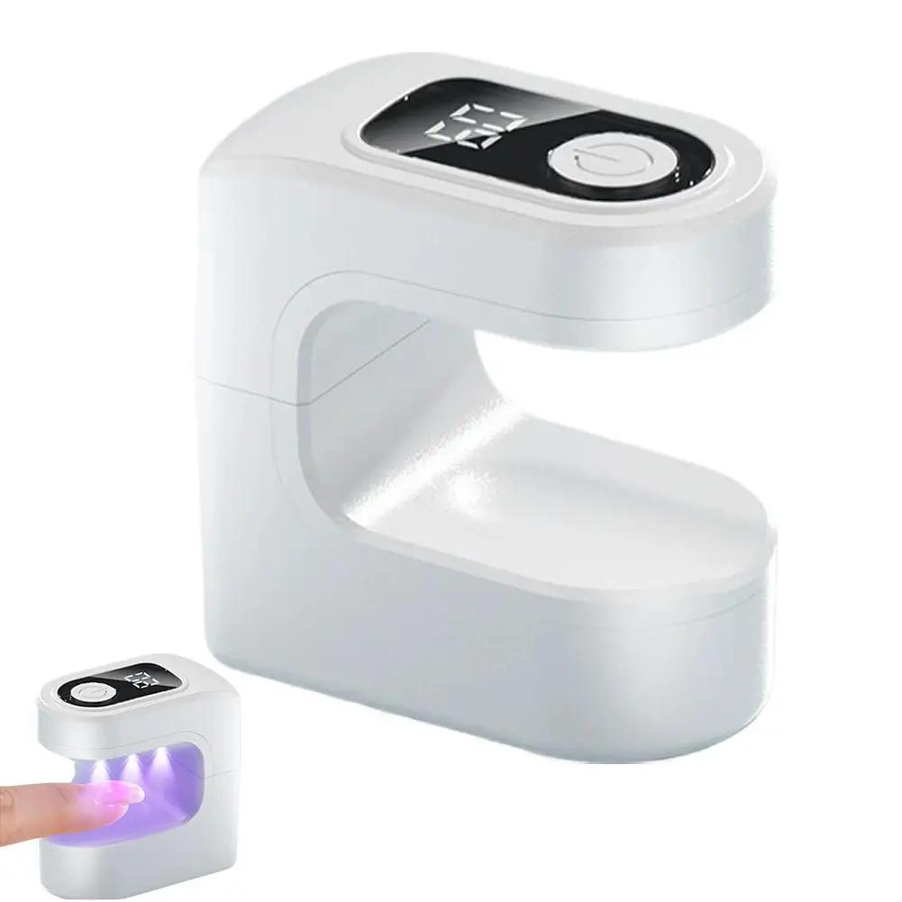 Portable Candy Nail Dryer Lamp Mini Quick Drying Manicure Phototherapy Machine Rechargeable with LCD Display Nails Curing Tool