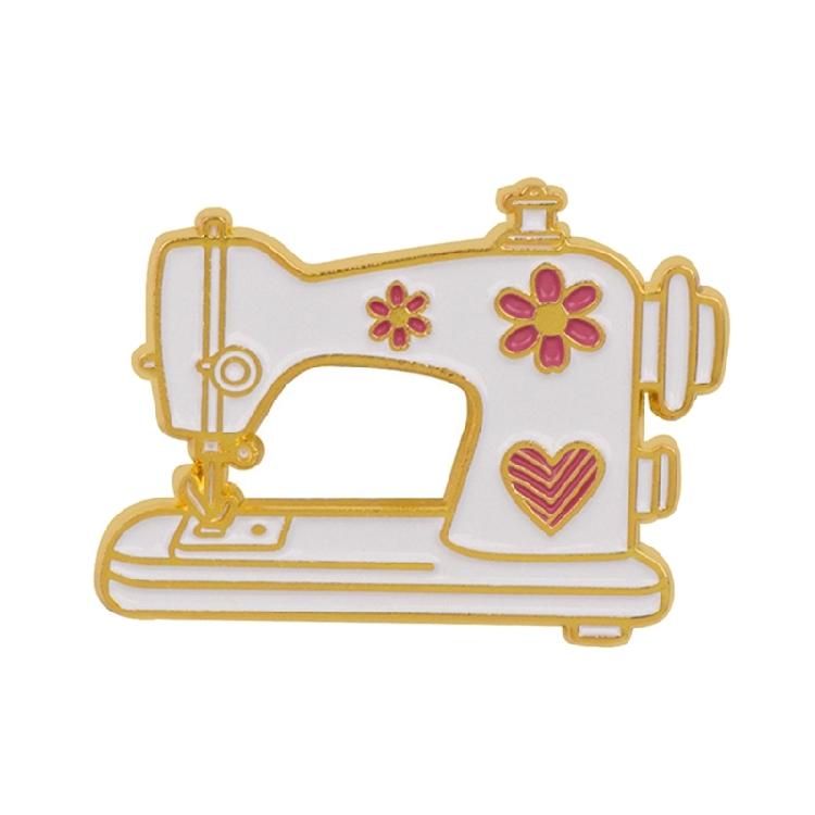 Cartoon Sewing Machine Brooch Zinc Alloy Construction Fashion Decoration Accessory for Secure Fastening