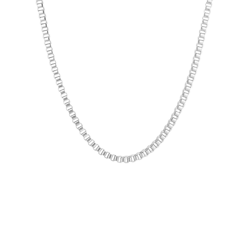 1/2/3MM Hip Hop Stainless Steel Box Chain Necklace for Women,Simple Basic Chain Necklaces,Fashion Accessories Gift