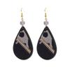 Women's Mixed Color Faux Horsehair Leather Teardrop Earrings - Retro High-end Christmas Gift