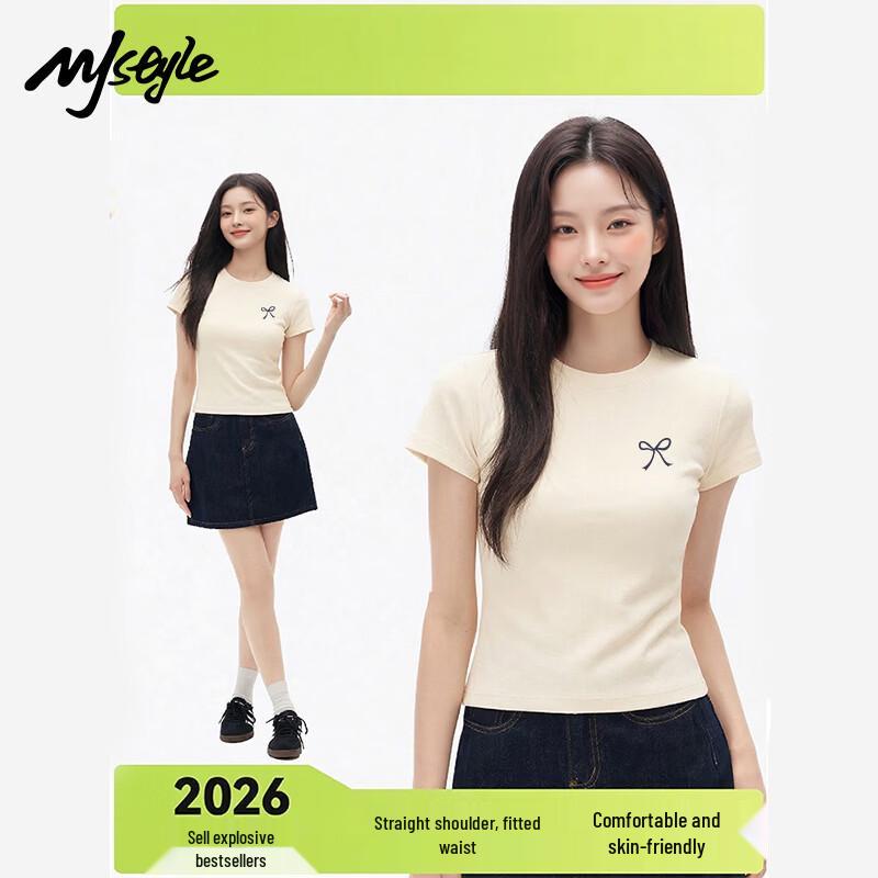 MJ STYLE Women s 2026 Summer Butterfly Knot T-Shirt 2XL