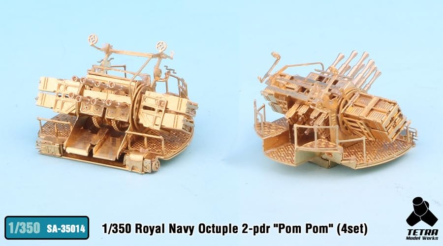Tetra Model SA Series British Gun of Plastic Model Parts SA3514 1/350 2-pounder 8-barreled Pom-pom (set 4)