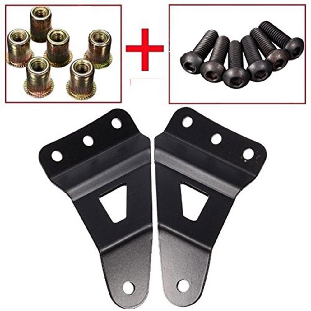 2 Pcs Black Steel Car Light Bar Holder Kit Off-road Roof LED Light Strip Bracket