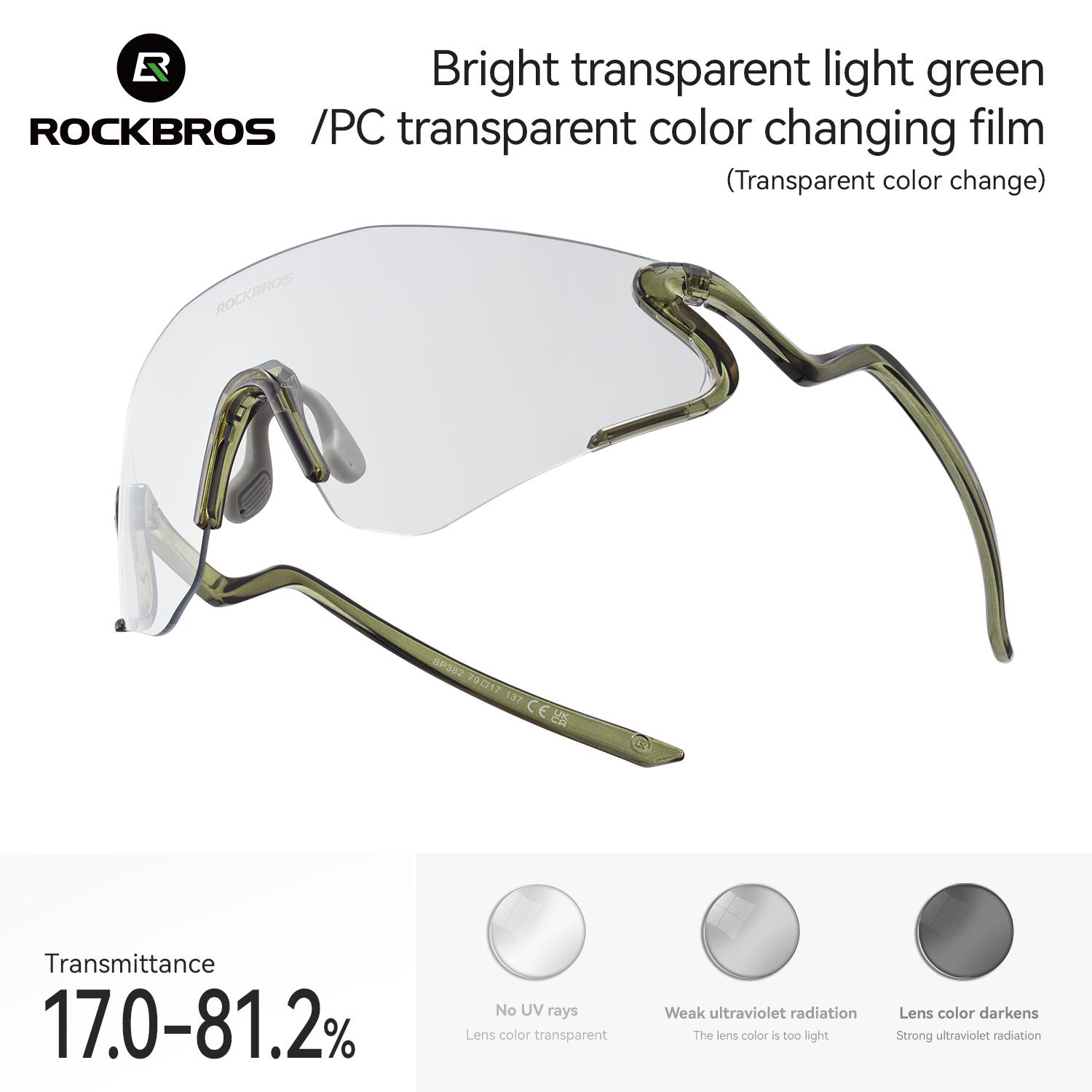 ROCKBROS Photochromic Cycling Glasses Windproof Dustproof UV400 Protection Glasses Cycling Outdoor Sports Sunglasses Unisex