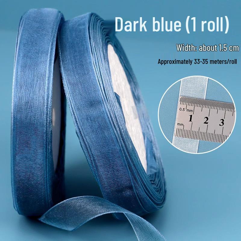 1.5cm Transparent Snow Yarn Ribbon for Gift Wrapping, DIY Crafts, Hair Accessories, and Chiffon Projects.