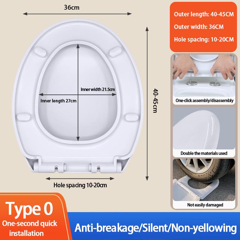 [Installiert in 1 Sekunde] Verdickter, bruchsicherer Toilettensitz, kompatibel mit allen Marken, U/V/O-förmigen Toilettensitzen