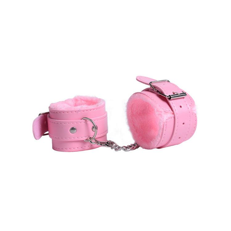 Luxury Leather & Plush Handcuffs: Adult Bondage & Teasing Restraint Toy