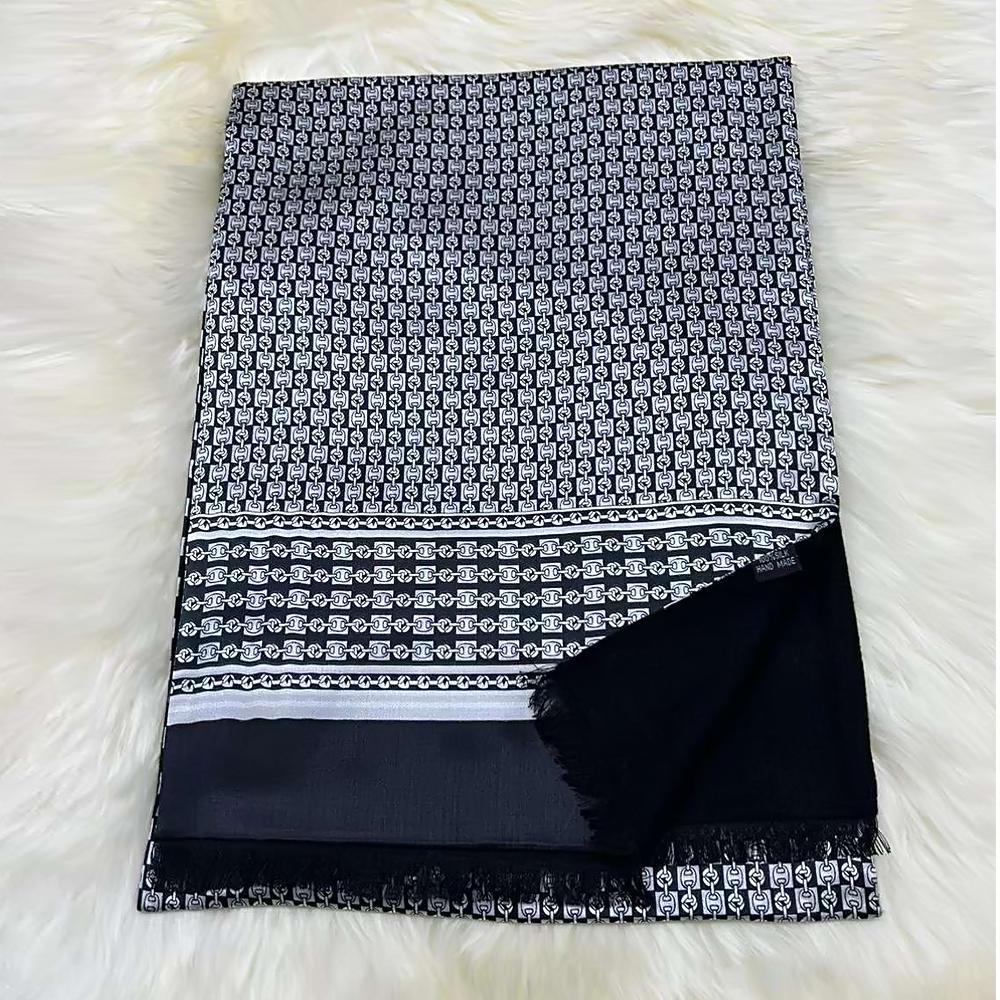 BYSIFA|Black White Silk Scarf Thicken Men Business Chain Winter Male 100% Mulberry Silk Warm Long Scarves Cravats Neck Scarf