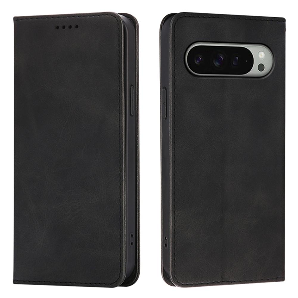 For Google Pixel 9/9 Pro Case Wallet Calf Texture Leather Phone Cover with Hidden Magnetic Closure