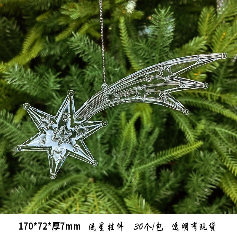 New Christmas Transparent Ice Crystal Snowflake Christmas Tree Decoration Supplies Christmas Atmosphere Christmas Tree Snowflake Pendant