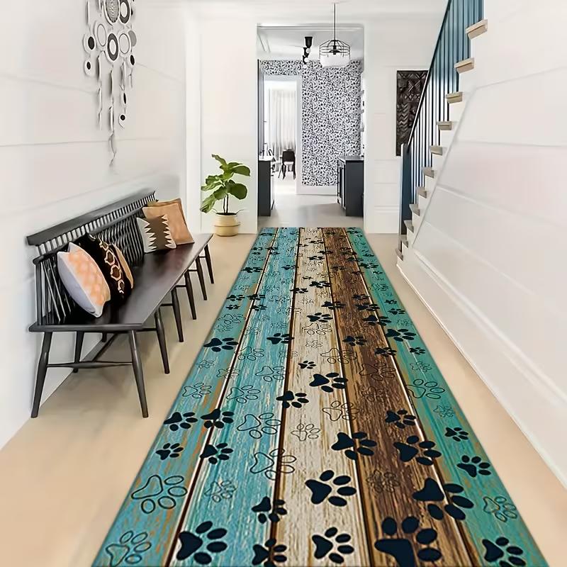Dog Paw Print Living Room Hallway Carpet Kitchen Bathroom Floor Mat Anti Slip Bedroom Bedside Mat Decor Carpet Gift for Friends