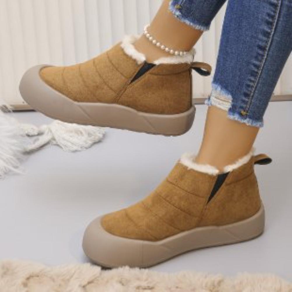 Winter Women ankle Boots Casual Warm Non-Slip Boots Outdoor Thick Slip-on Snow Boots Women Retro Thickened Fluff Shoes Female