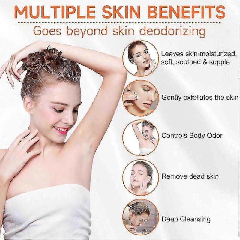 Kaki Seifenstück zur Körpergeruchskontrolle, Natürliches Deodorant Körperseifenstück gegen Alterungsgeruch, Entfernt Nonenal-Körpergeruch, Organische Beseitigung von Körpergeruch