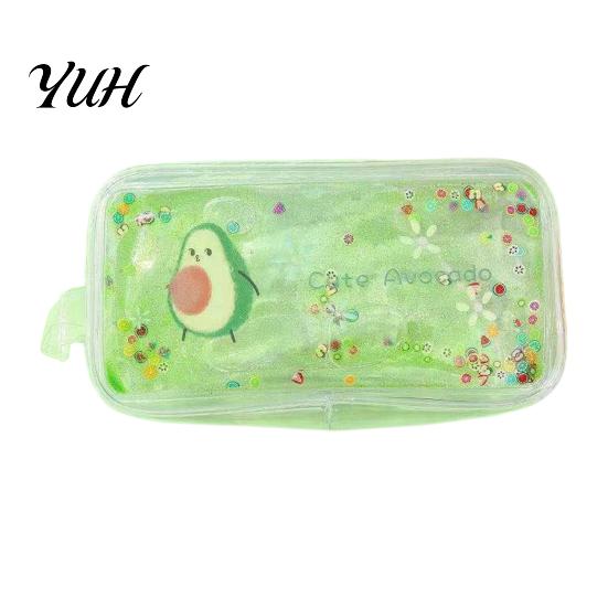 Glitter Sequin Pouch Shiny Pencil Case Transparent PVC Makeup Bag Waterproof Travel Cosmetic for Pens Brushes Clear I