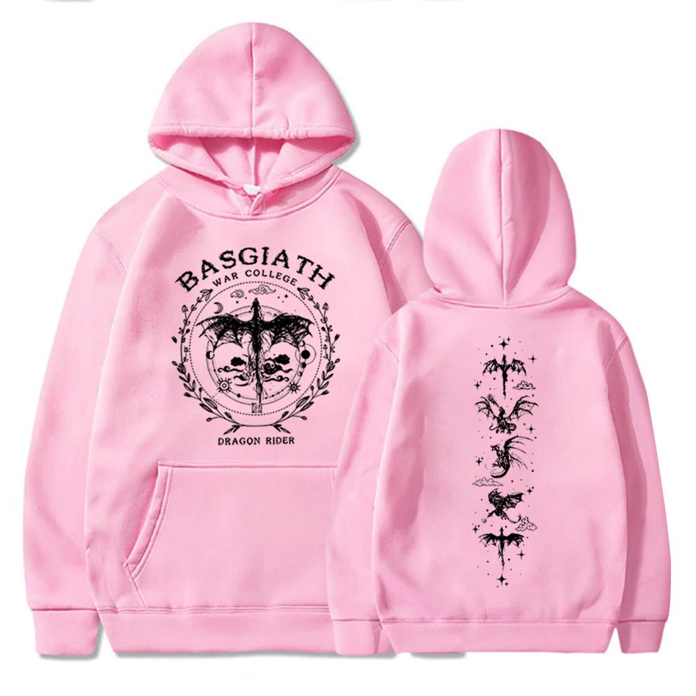 Fourth Wing Drachenreiter Vintage 90er Hoodie Basgiath War College Hoodie Geschenk für Buchliebhaber Pullover Tops Streetwear