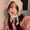 French Style Lace Plaid Triangle Turban Hairband For Women Girls Sweet Hair Decorate Headband Hair Band  Hair Accessories