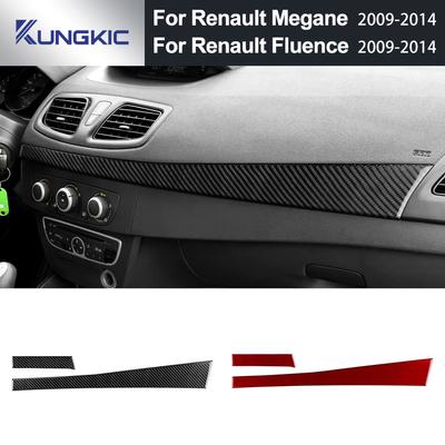 For Renault Fluence Megane RS 2009 2010 2011 2012 2013 2014 LHD RHD Trument Panel Strip Trim Real Soft Carbon Fiber Sticker