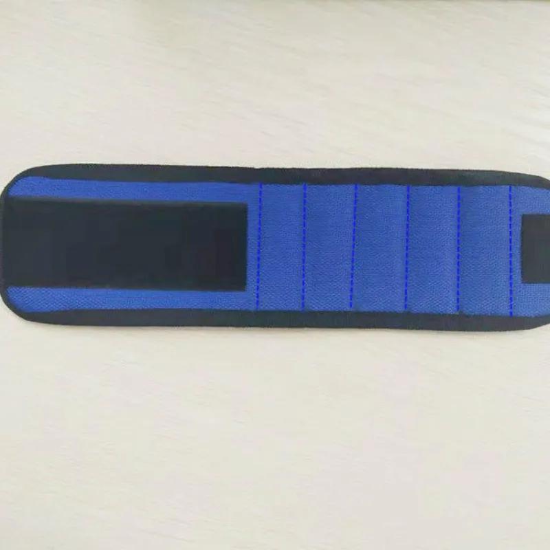 

Поліестеровий магнітний нарукавник Сильні магніти Портативна сумка Сумка для інструментів електрика Тримач для шурупів та дрилі Ремінь для ремонтних інструментів синій