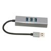 4-Port USB3.0 Hub Multiport Plug and Play 5Gbps High Speed USB3.0 zu RJ45 Netzwerkadapter USB Dockingstation Silber