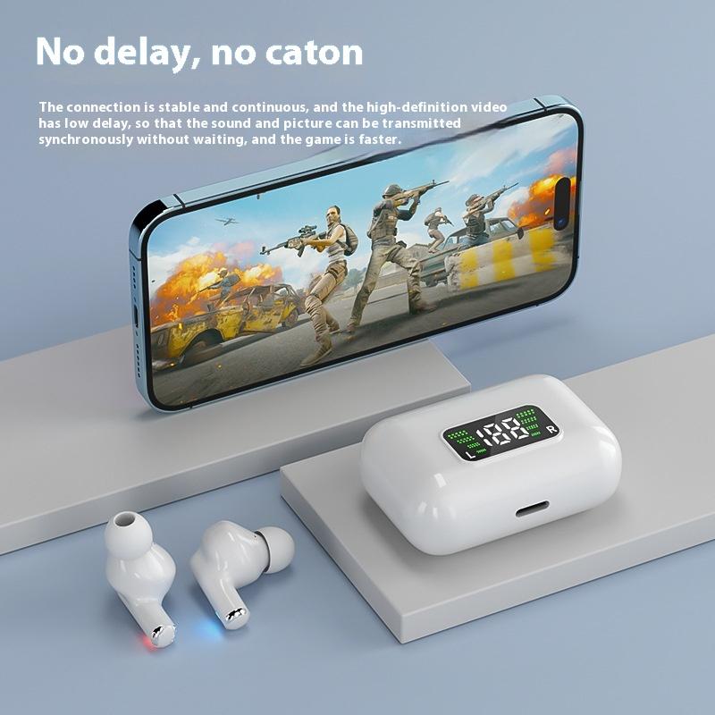 Bluetooth Headset, Digital Display In-ear True Wireless Sports Super Long Battery Life Noise Reduction Bluetooth Headset