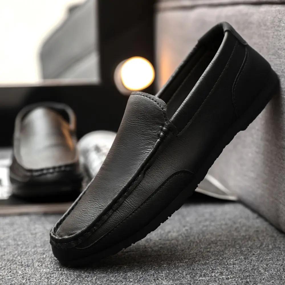 Flat Leather Shoes For Men Business Dress Man Casual Shoe Formal Size 45 Footwear Offer Common Cheap Clearance Korean Style Pu