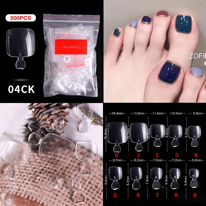 500Pcs/Bagged False Nail Tips Acrylic Practice Nail Capsules Artificial Nails Soft Gel Full Cover Coffin Nail Tips Manicure Tool