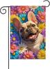 French Bulldog-Garden Ag Spring Summer Colorful Daisy Garden Ag Dog 12x18 Inch Double Sided Small Burlap Seasonal Holida SSL