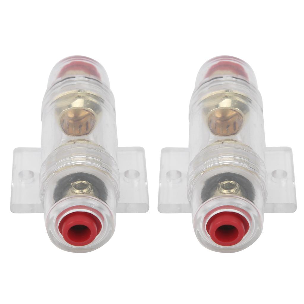 2Pcs Car Audio AGU Fuse Holder W60A 80A Fuses Fuseholder for 4 6 8 Gauge Wire 12?24V