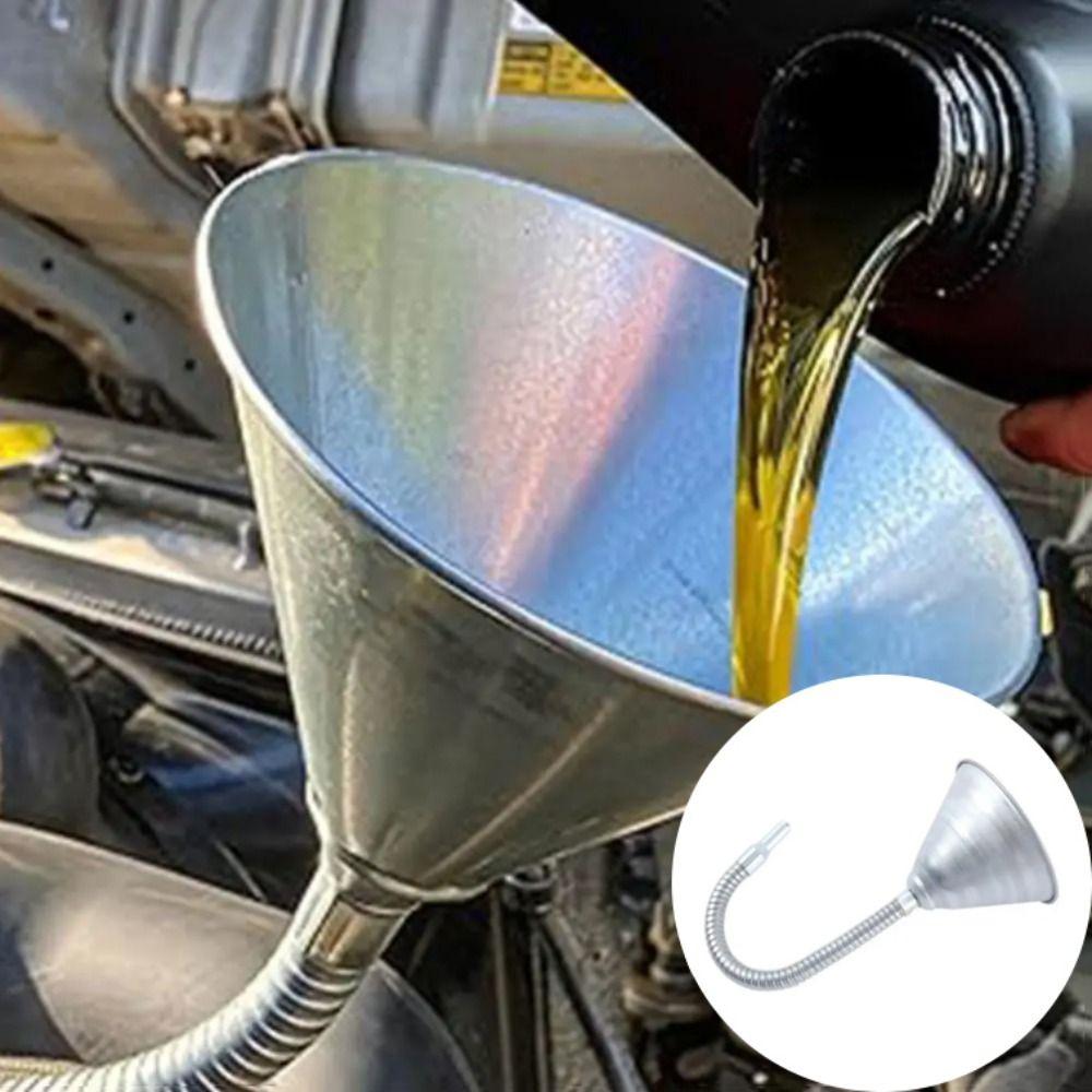 Filter Screen Metal Funnel Flexible Widely Mouth Refueling Funnel  Liquid Fluids