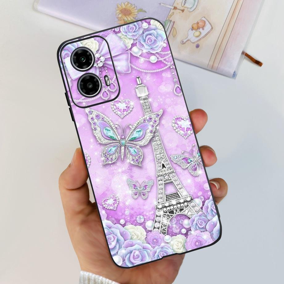 Stoßfeste Hülle für Motorola Moto G34 G24 Power Hülle Flüssigsilikon Schwarz Coque für Moto G34 MotoG24 Motorola G24 Power Fundas