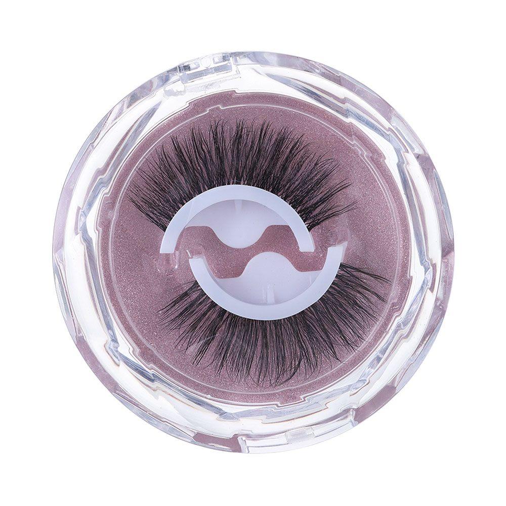 

Pair Women Beauty No Glue Needed Wispy Reusable Self-adhesive False Eyelashes 3D Mink Natural Curly ZD06