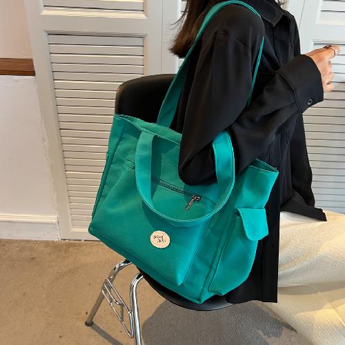 Shoulder Bag Female Large-capacity All-match Canvas Bag Student Simple Handbag Casual Messenger Bag Tutoring Bag Mommy Bag
