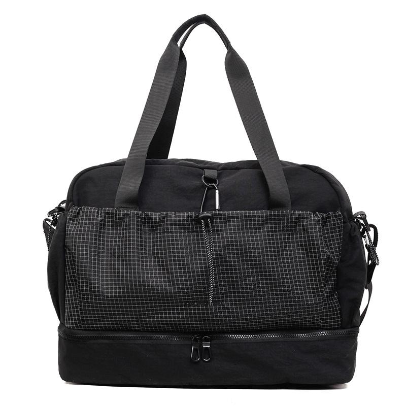 

Women s Expanding Travel Bag Large Capacity Luggage Bag Storage Bag Fitness Bag чорний