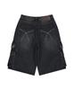 AAKAM Camo Patch Bermuda Denim Cargo Pants (Black)