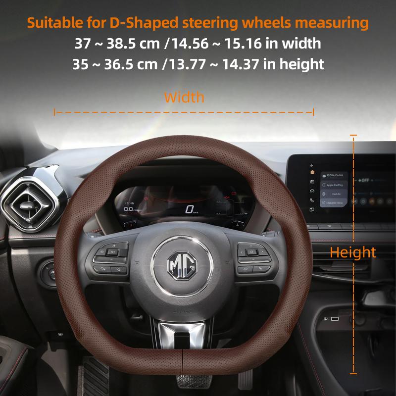 Suitable for Mg Ultra-Thin Breathable Leather Steering Wheel Cover Suitable for Zs Mg3 Hybrid Luxury 2025 One Mg4 Mulan Hs 5 6 Hector Gt Zt 4