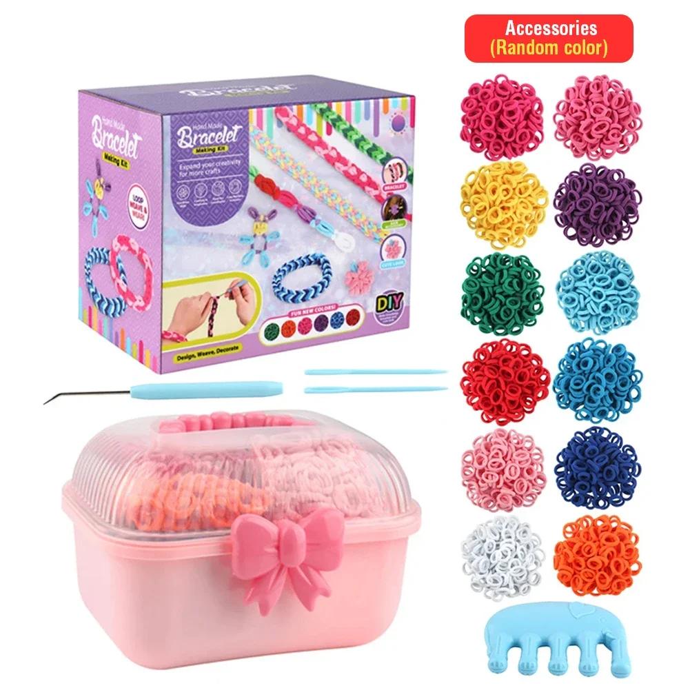 

Children s Crafts Handmade Toys Elastic Bracelet Diy Woven Set Toys Knitting Machine Toys for Girls Kids Christmas Gifts Kids