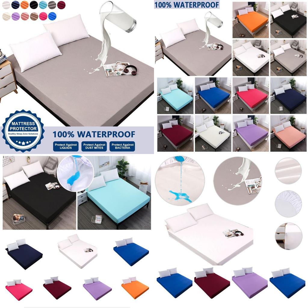 Waterproof Top Smooth Mattress Protector Dustproof Mites Bacteria Fitted Sheet