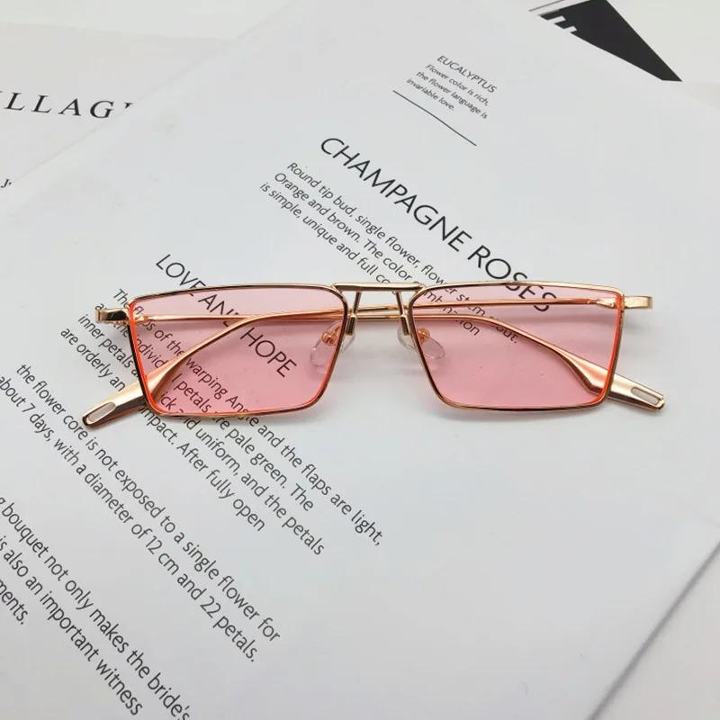 Vintage Narrow Small Sunglasses Woman Luxury Brand Metal Frame Sun Glasses Man Rectangle Driving Eyeglasses Fishing Eyewear